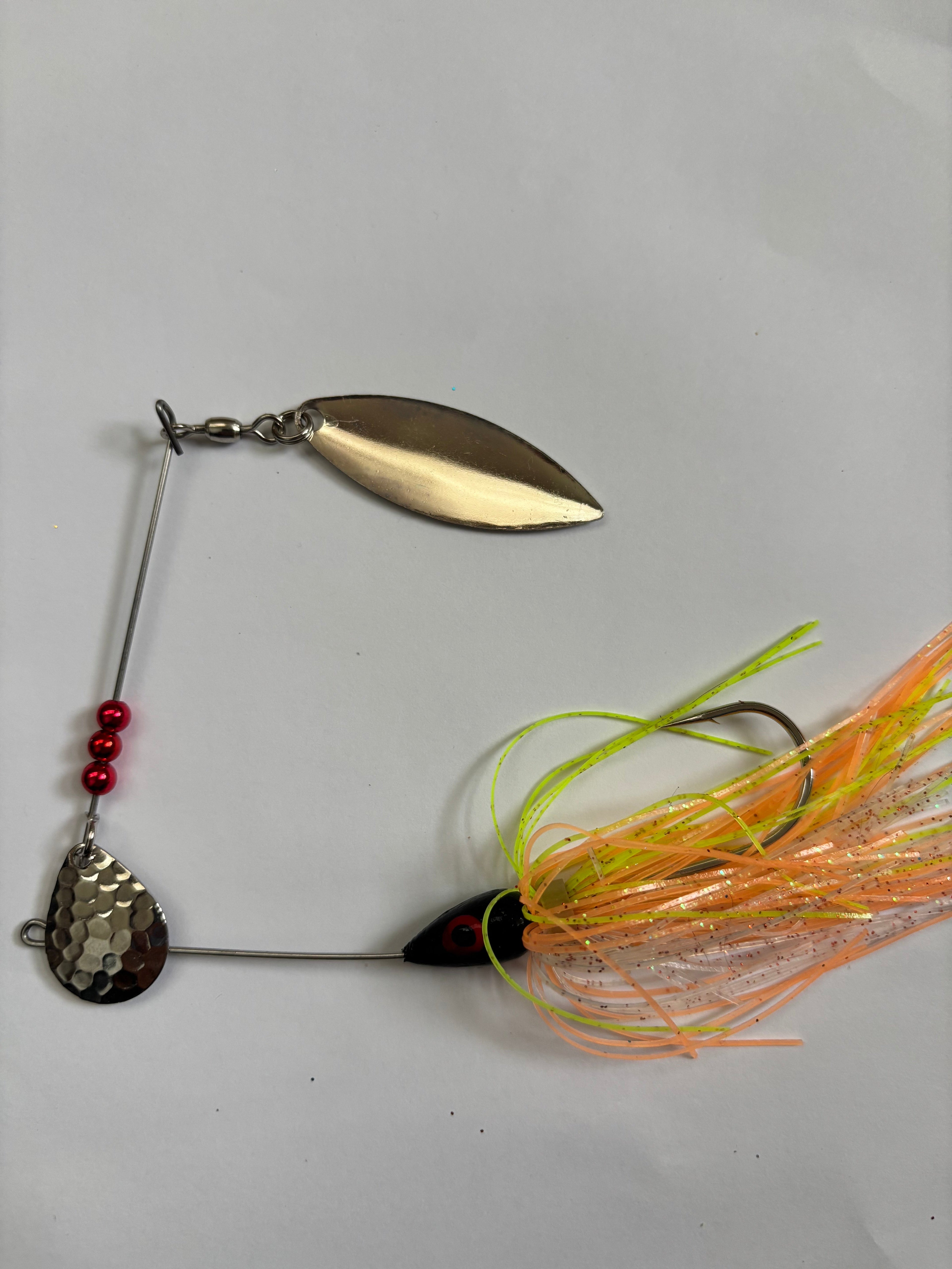 Black Bass Spinner (with Sunkist skirt)
