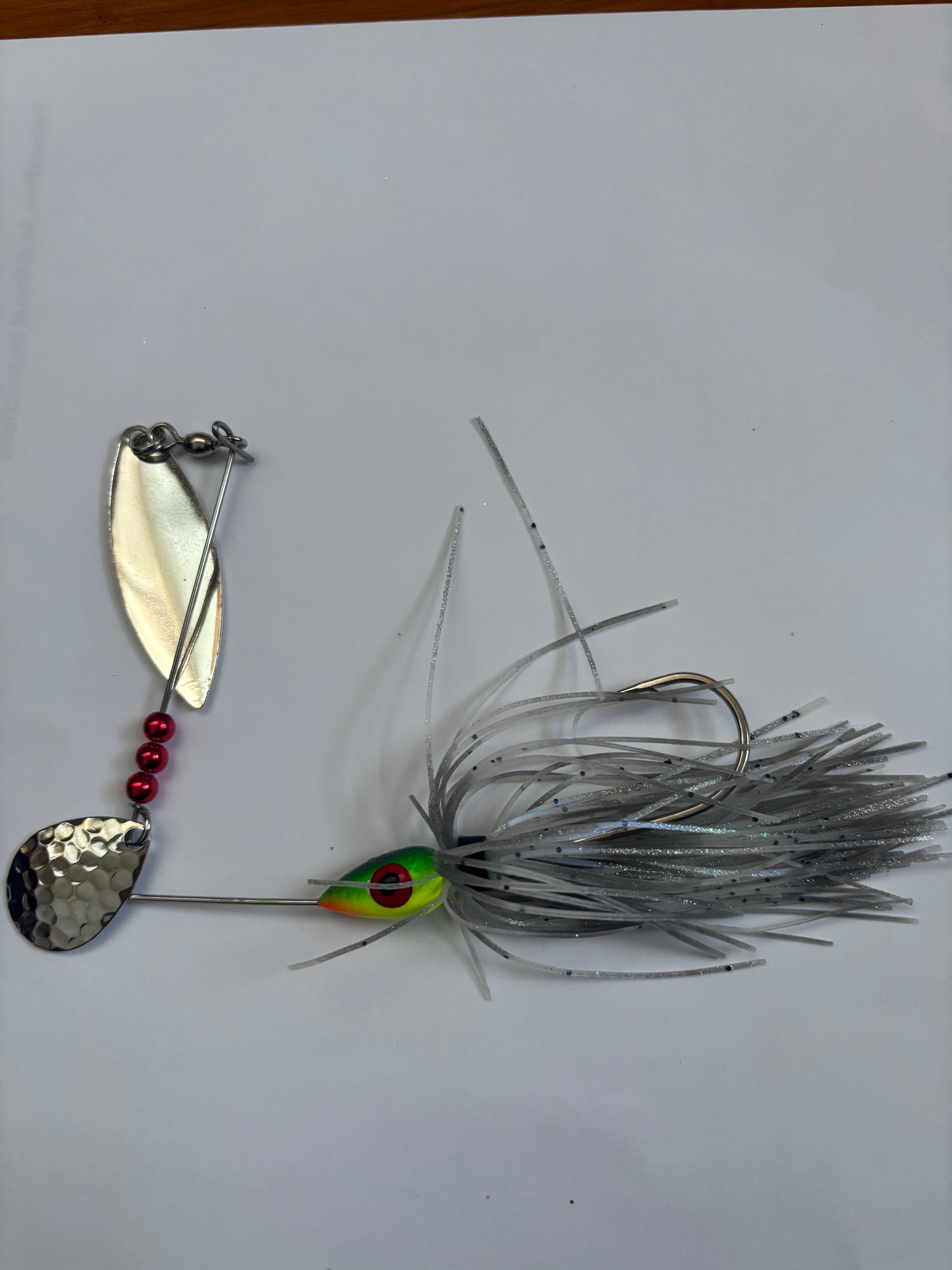 Firetiger Bass Spinner (with silver skirt)