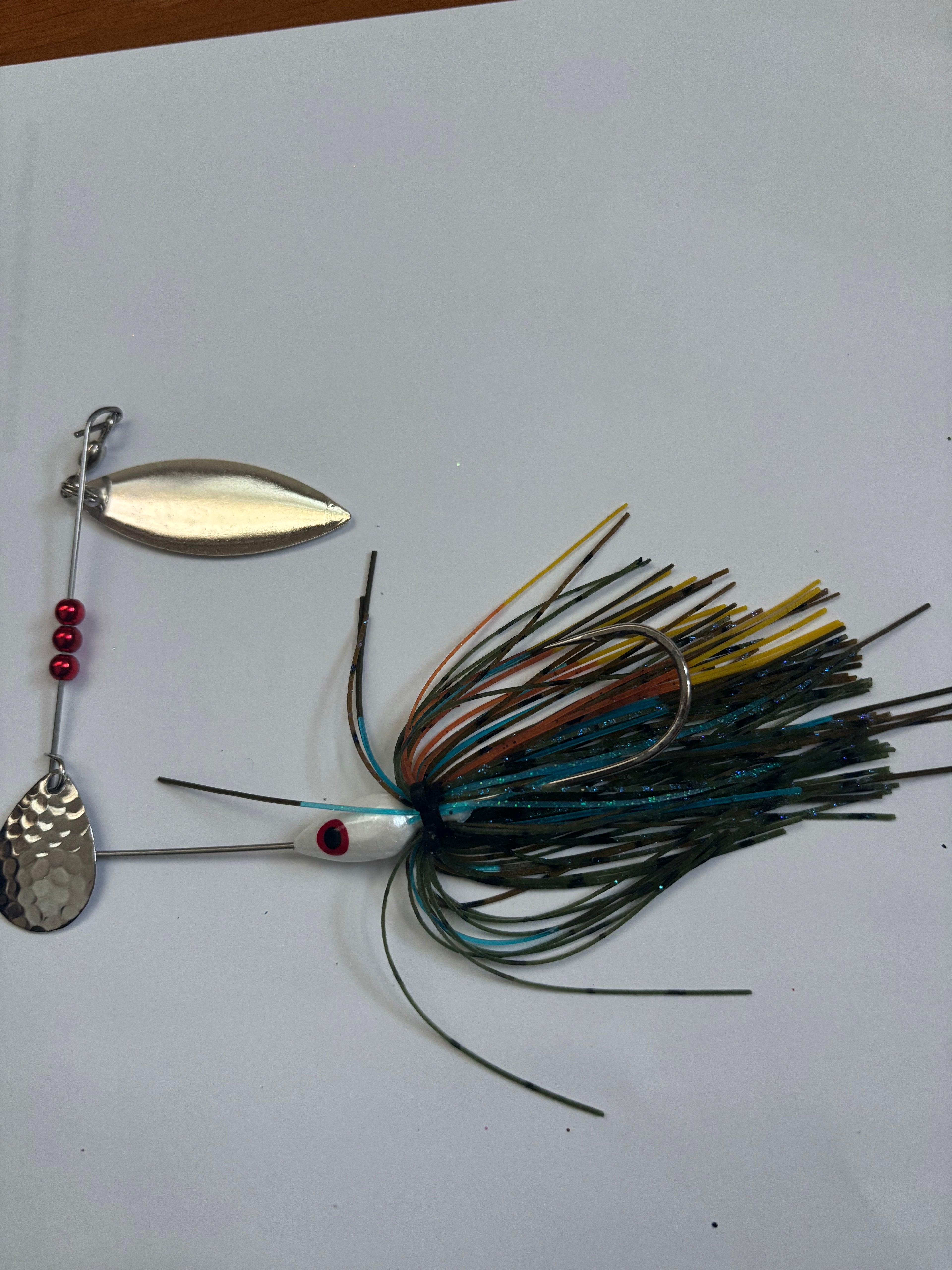 White Bass Spinner (with Bluegill skirt)