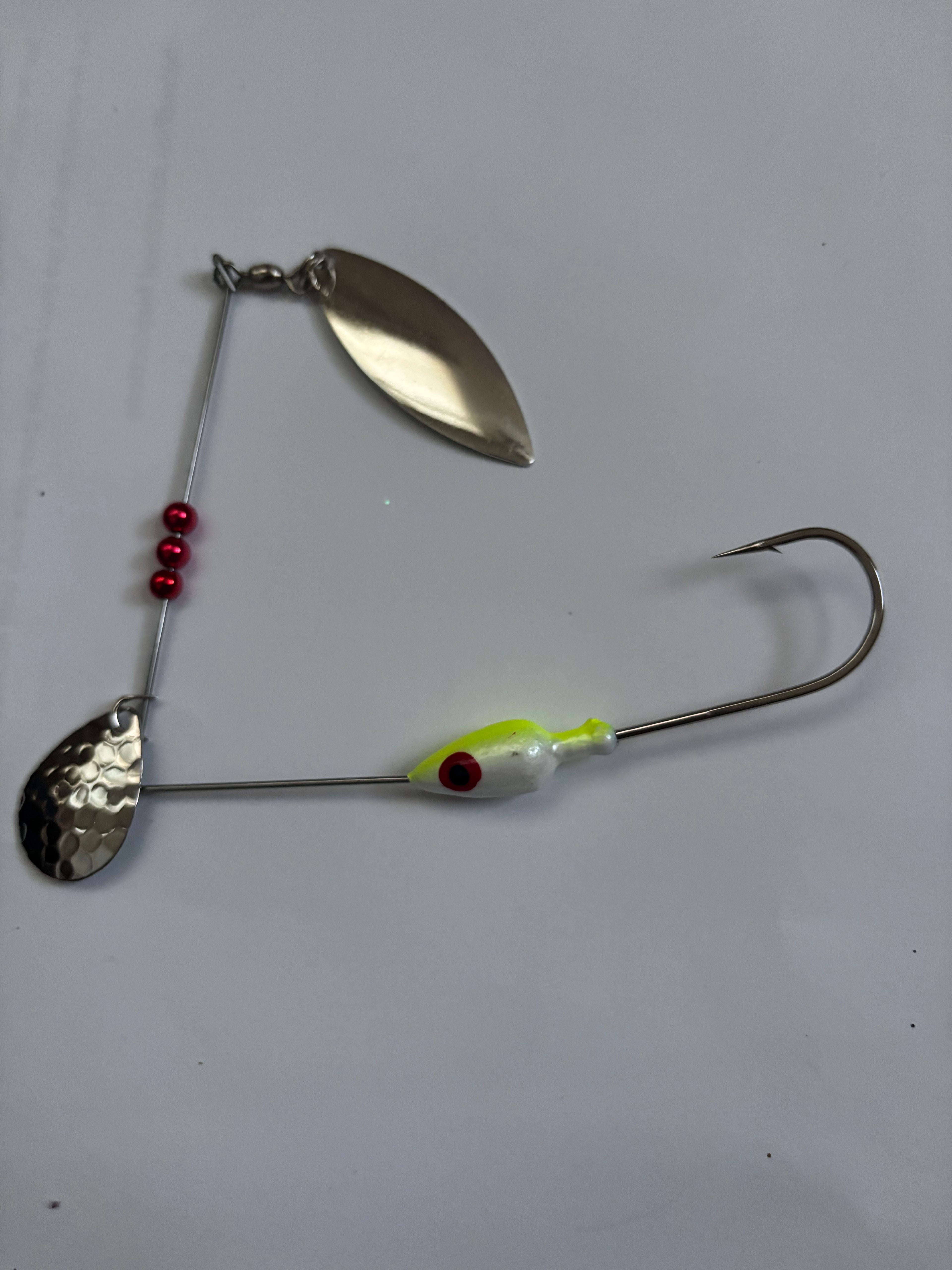 Chartreuse & White Bass Spinner