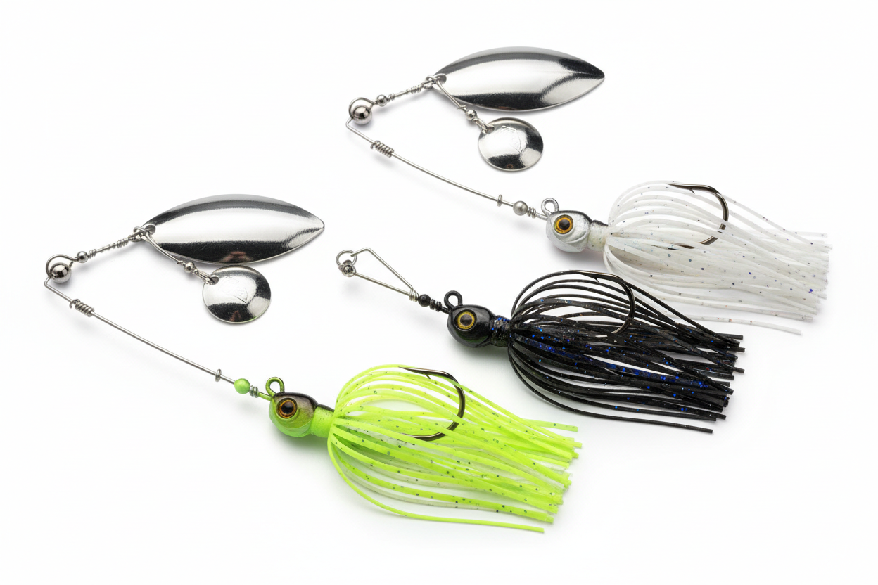 bass spinners with a skirt